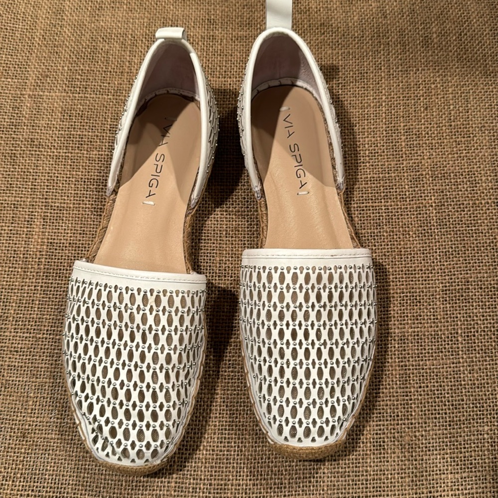 VIA SPIGA WHITE LEATHER SHOES
